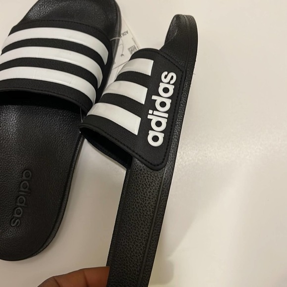 NWT ADIDAS Black and White Slide. main image 5
